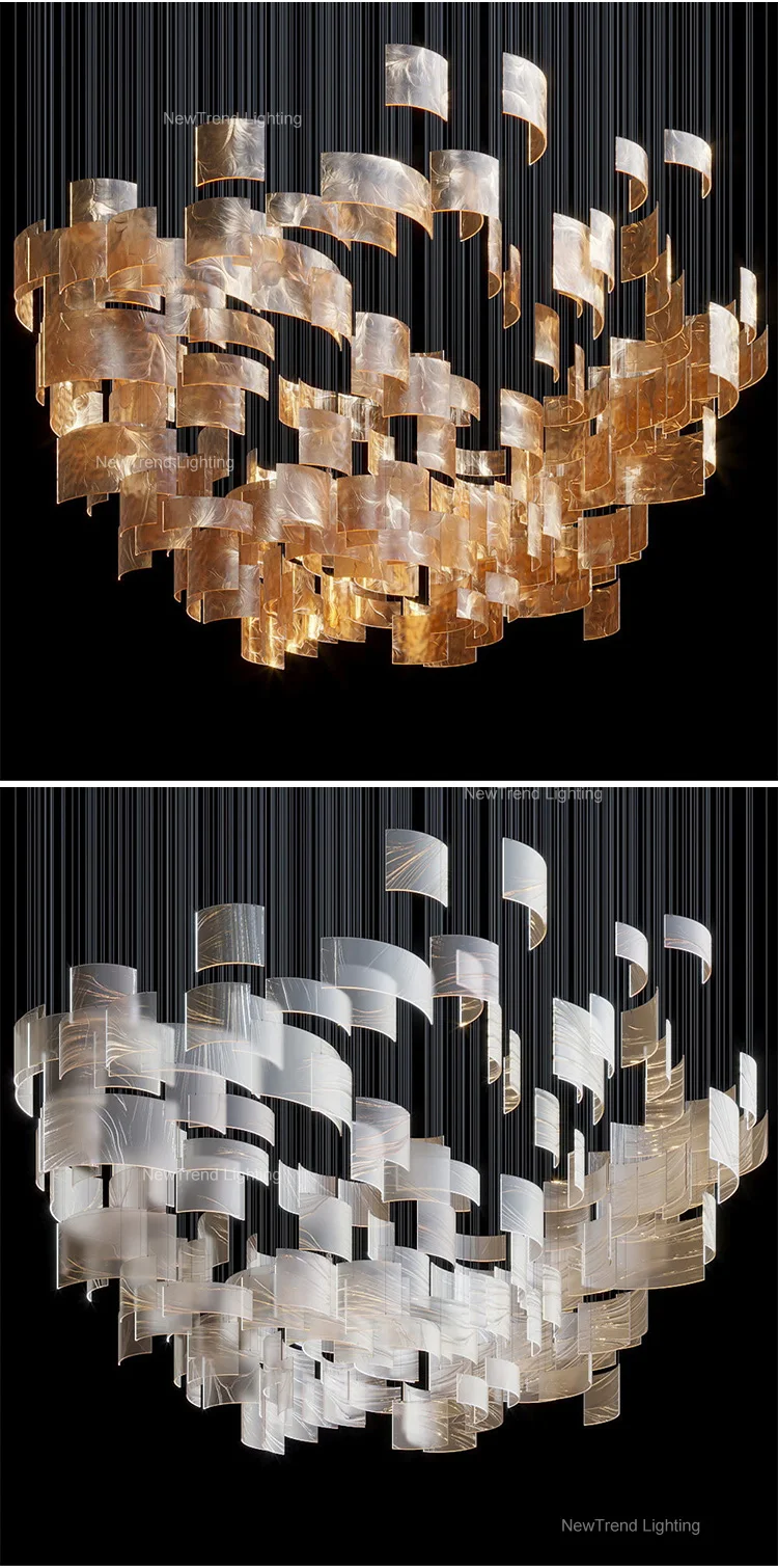 cpl 353 contempoarry custom indoor decoration lamp hotel villa staircase led chandelier light-3