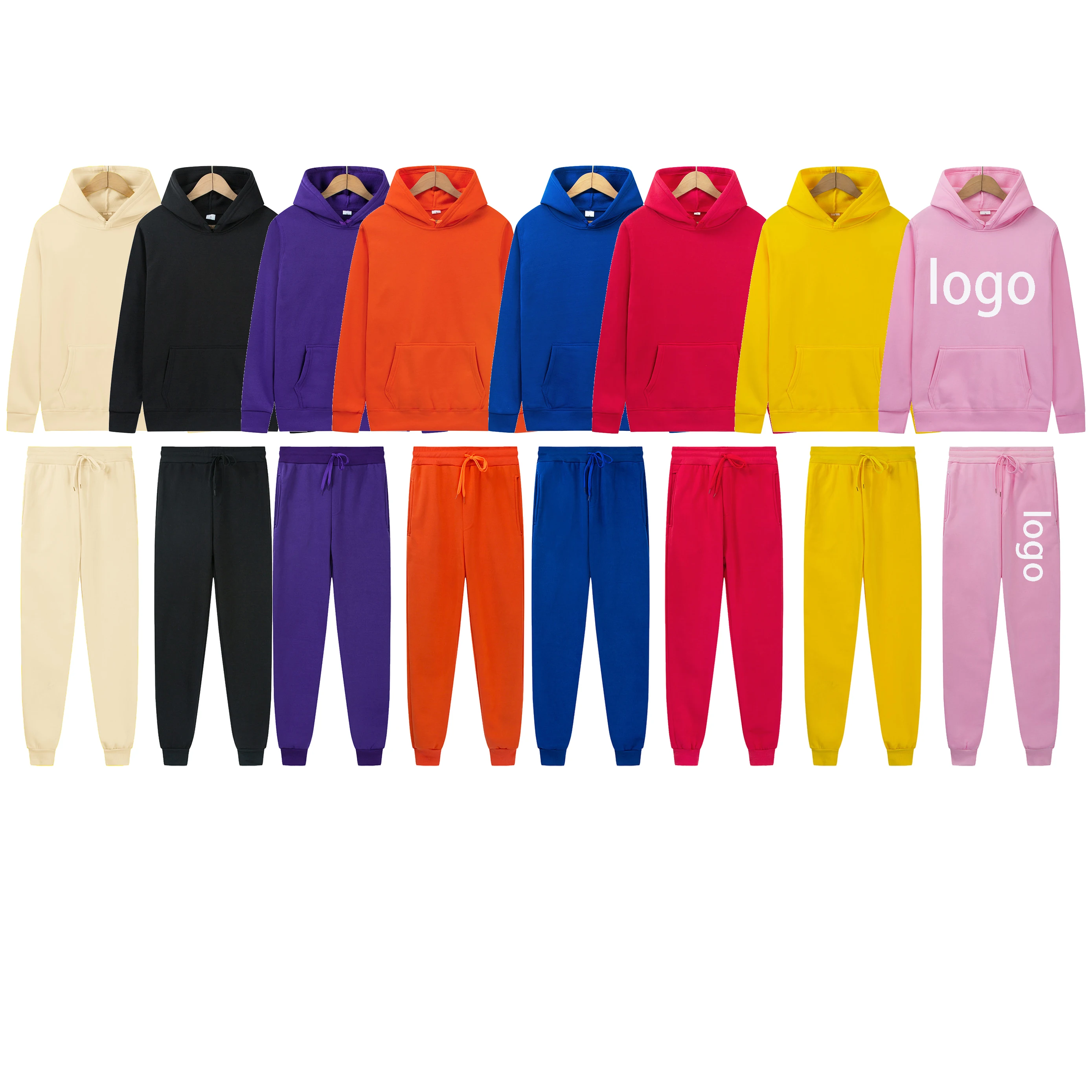 Hot Sale Custom Sweat Suits Tech Fleece Tracksuit Sweatsuit Unisex Sets Men's Sportswear Hoodie Set essentials hoodie