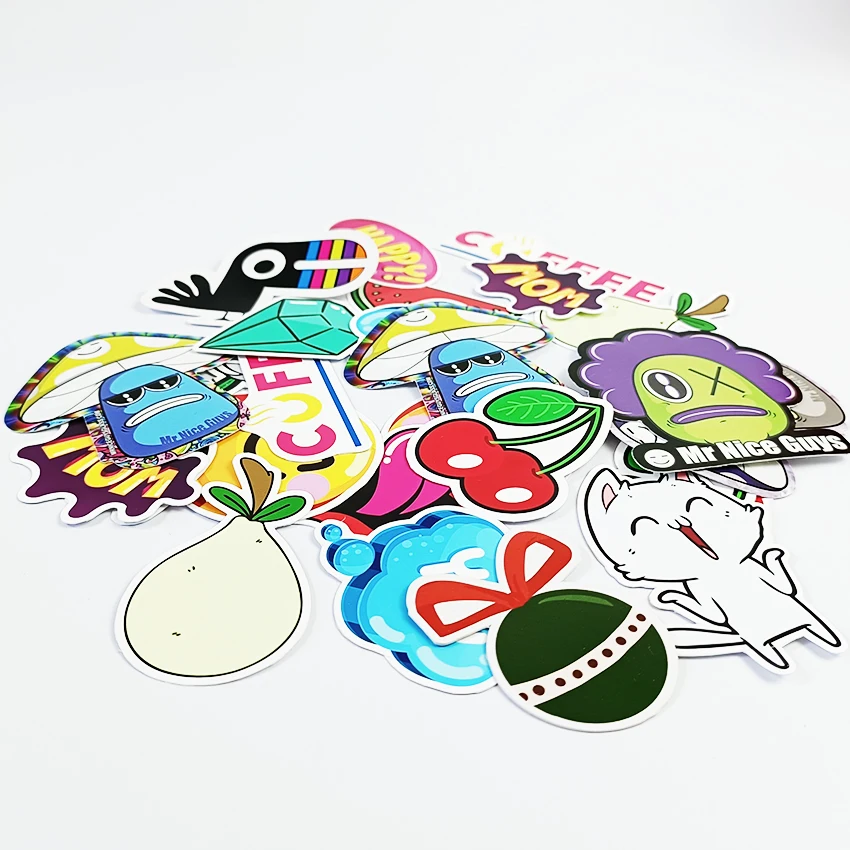 Wholesale Waterproof Printing Custom Logo Die Cut Vinyl Adhesive Stickers ,Paper Cartoon Sticker For Cars Laptop Backpacks