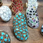 Diamond Ring Rings Newest Nature Stone Turquoise Baroque Pearl Diamond Ring Vintage Knuckle Handmade Rings Jewelry