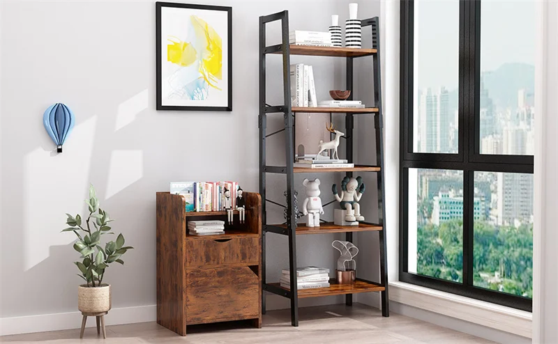 YQ FOREVER Vintage Style Beside Table Cabinet Nightstands Living Bedroom Furniture