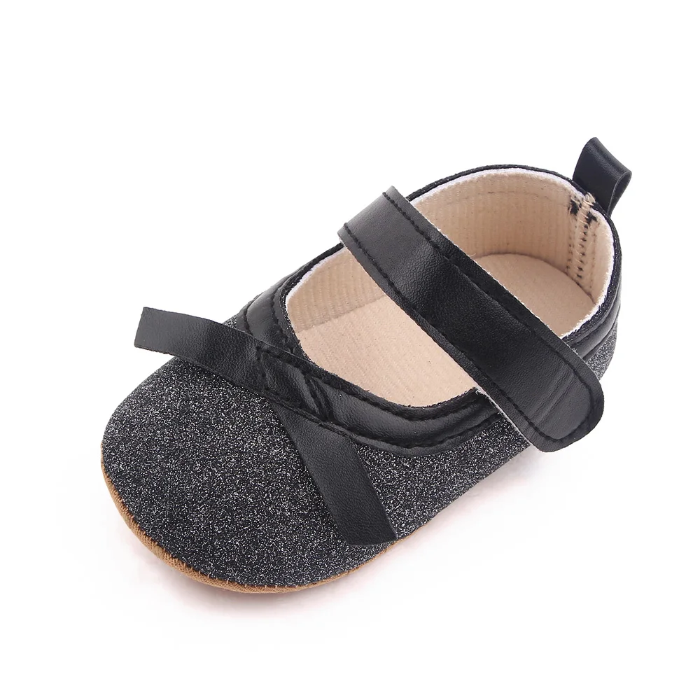 Baby Girls Solid Color Shiny PU Leather Bow Infants Fashion Princess Soft Soled Toddler Shoes factory