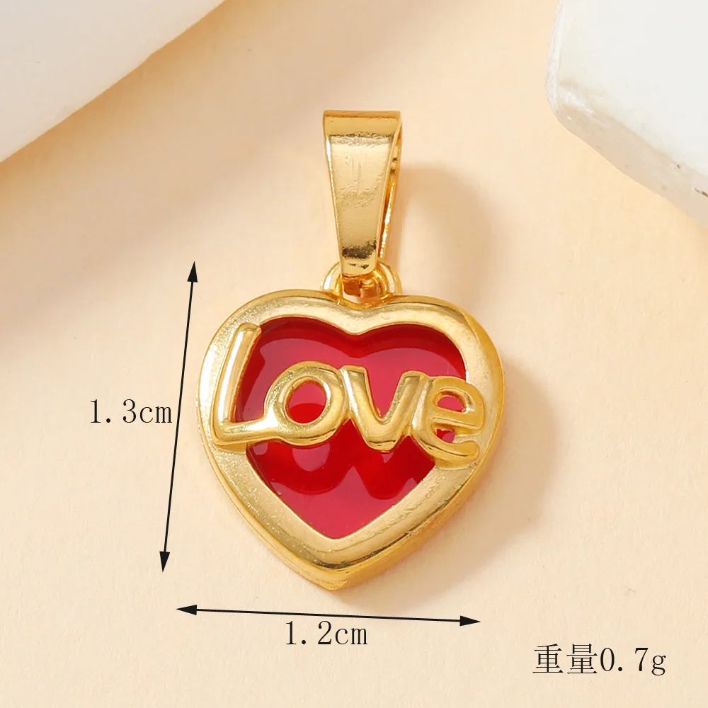 Classic Refined Elegant Women Drop Oil LOVE Love Pendant Necklace Handmade DIY Jewelry Accessories 12
