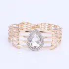Crystal Necklace Wedding Dubai 18k Gold Plated Crystal Necklace Women's Wedding Jewelry Set