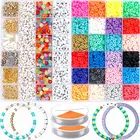 Beads 6000 Pcs Clay Heishi Beads Flat Round Clay Spacer Beads Diy Kit Craft Beading Supplies