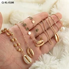 Pearl Pearl Bohemian Alloy Shell Pearl Sequin Multilayer Combination Necklace Women