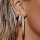 Cz Earring Brassbrass Fashion Cz Women Jewelry Micro Pave Bling Hoop Earring