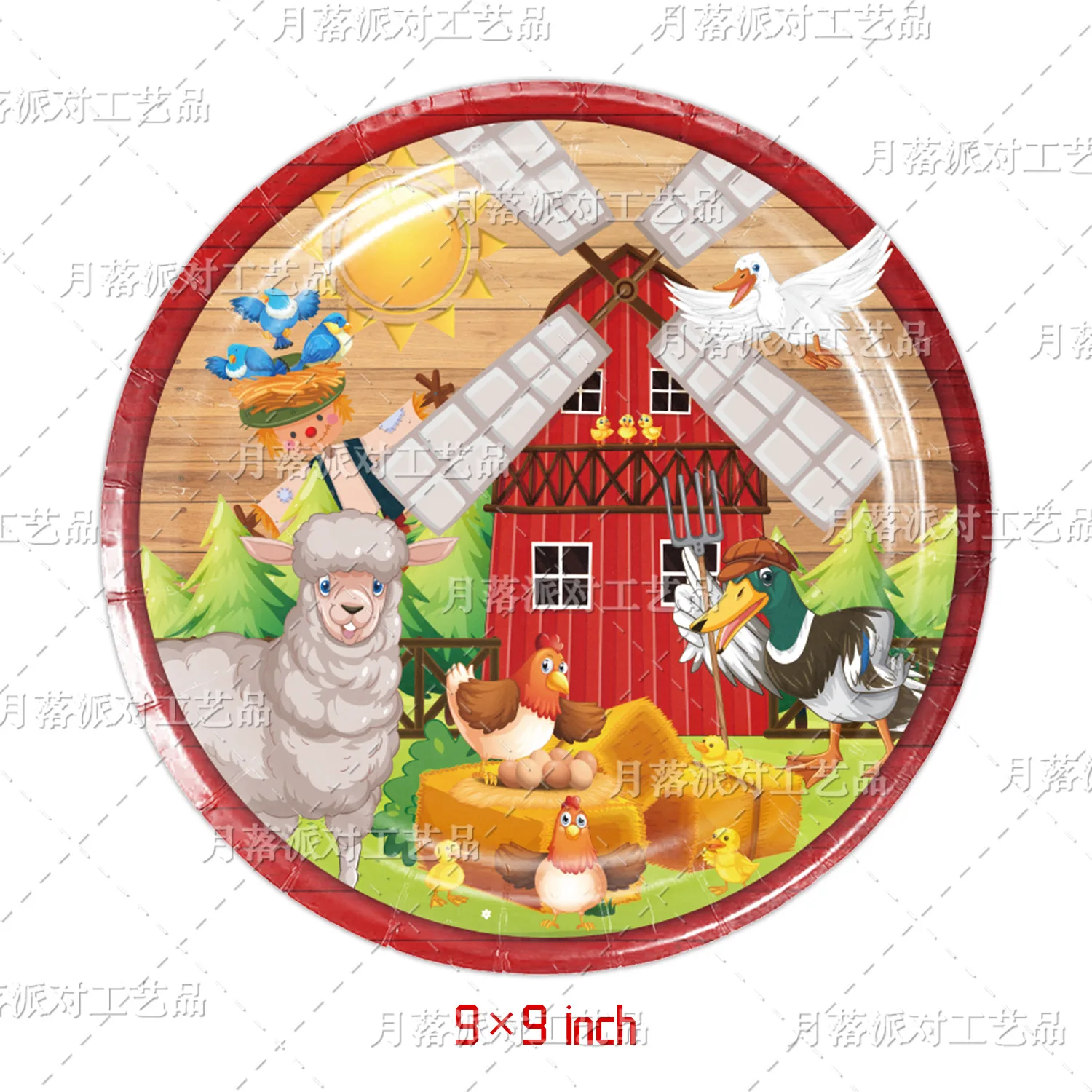 Farm Animals Children's Birthday Party Decoration Dinner Plates Paper Cups Tablecloths Disposable Cutlery Party Set