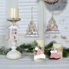 Wooden Hanging Tree Wooden Craft Supplies Tools Laser Cut Christmas Tree Shape Hollow Out Hanging Indoor Ornament