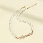 Pearl Jewelry Pearl Bling Bling Simple Elegant Gold Plated 12 Zodiac Pearl Jewelry Necklaces Women