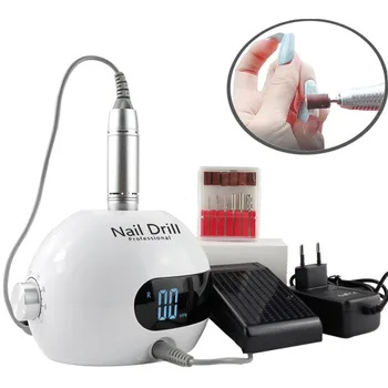 Professional manicure salon use 30000rpm acrylic portable nail drill with LCD display electric nail drill