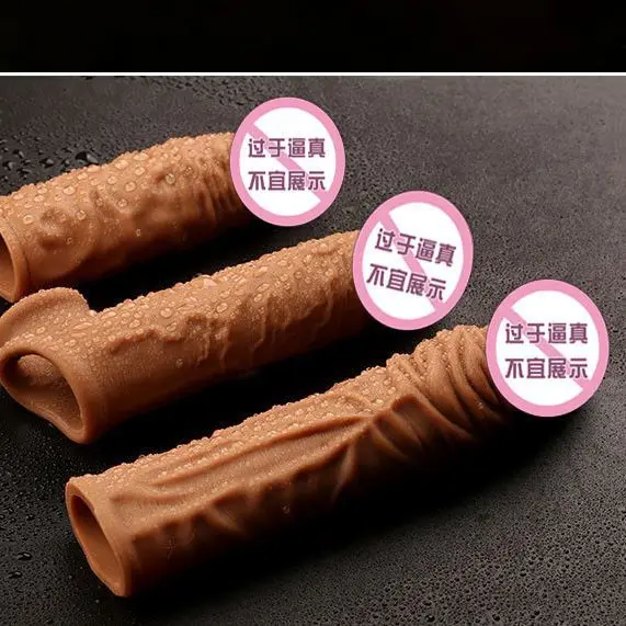 thumbnail image 2 of LOVETOY 8.5" Reusable Realistic Silicone Penis Extender Sleeve - Ribbed, Latex-Free, Enlarger 2 of 3