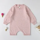 Baby Romper Kids Boutique Infant Baby Cute Sleeveless Romper Jumpsuit Clothes Kids Infant Knit Pink Speckle Overall
