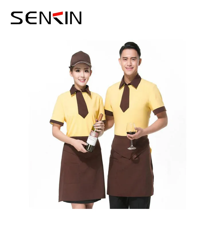 Custom Design Cheap Hotel Waitress Uniform Dress OEM