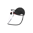 Low Moq Great Decorative Cotton Plain Dyed Black Cap With Removable Face Shield Sport Caps For Sports