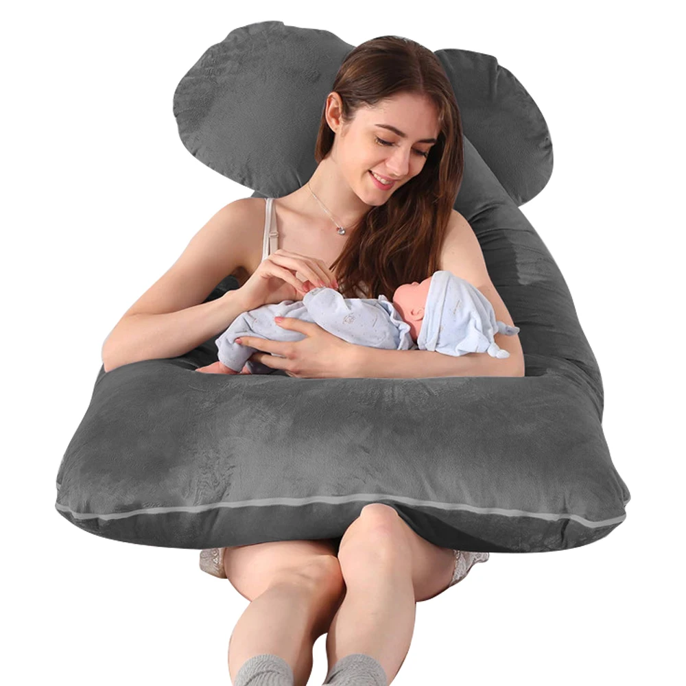 Cojín maternal para Embarazadas dormir almohadas Premama cojines grande y Reductor Cuna bebe Gris Almohada Embarazo cojin lactancia embarazada 