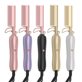 Wholesale Professional Small Temple Comb High Heat Straightener Pressing Electric Hot Comb electric hair straightener
