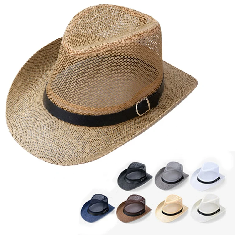 Fashion Womens Mens Brown Trilby Gangster Cap Beach Sun Straw Panama Cap Hat 