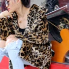 Fur Coat Women's Winter Leopard Faux Fur Coat Fake Fur Long Coat