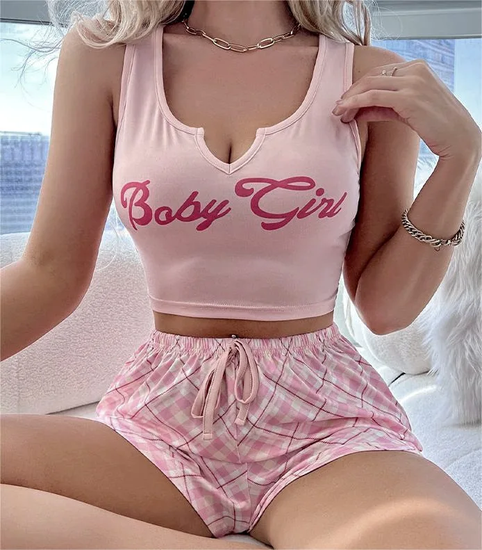 Summer Women's Pajamas Two-Piece Sexy Camisole Shorts Home Wear Casual Loungewear Sets