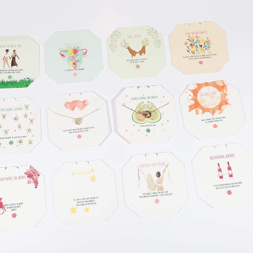 product custom printed paper packaging jewelry display necklace card-1