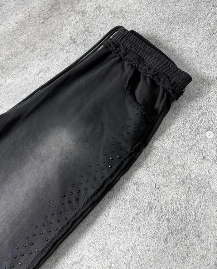 Men's High Street Acid Wash Cotton Sweatpants Relax Track Pants Multiple Pockets Solid Striped Wide Leg Outdoor Essentials Baggy factory