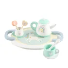 New Design Pretend Kids Simulation Kitchen Pretend Play Wooden Afternoon Tea Set Play For Girls