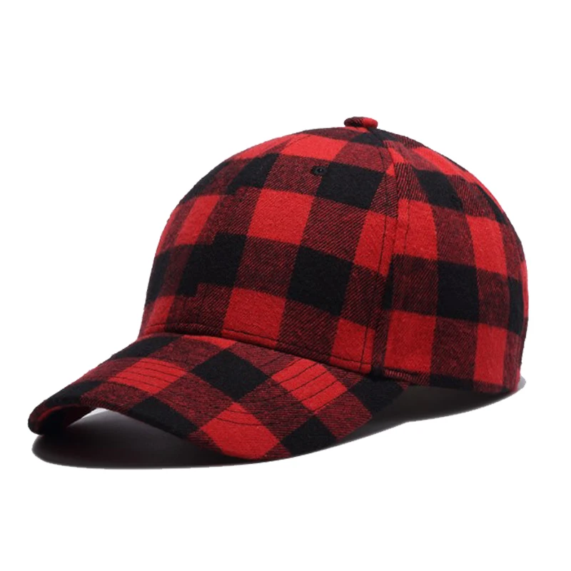 red and black plaid hat