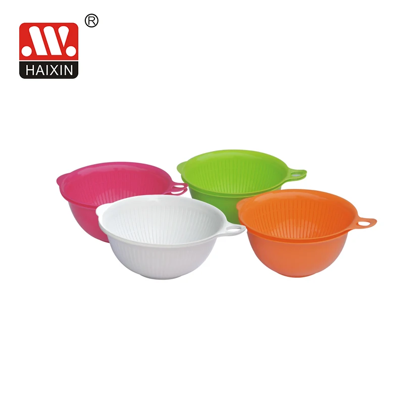 Haixing PP food grade kitchen basket type and plastic colander vegetable basket strainer colanders