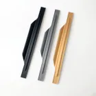 Aluminum Wardrobe Door Finger Pull Profile Handle Matt Black Gold Grey Furniture Handles