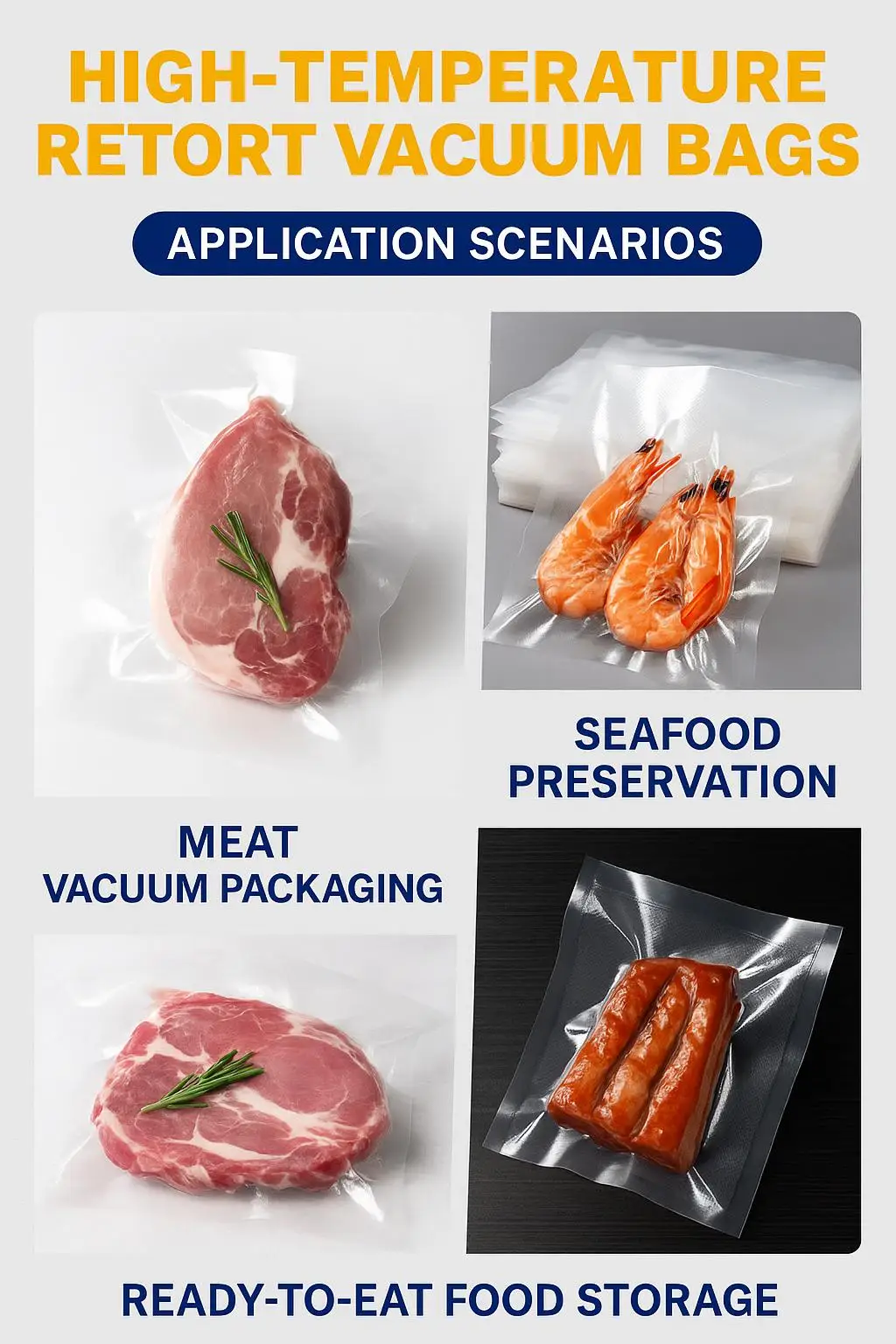 Custom Transparent Frozen Food Storage Sealer Pouch Smooth Mylar Vacuum Seal Bags for Chicken Meat Packing Plastic Packaging - detail 5