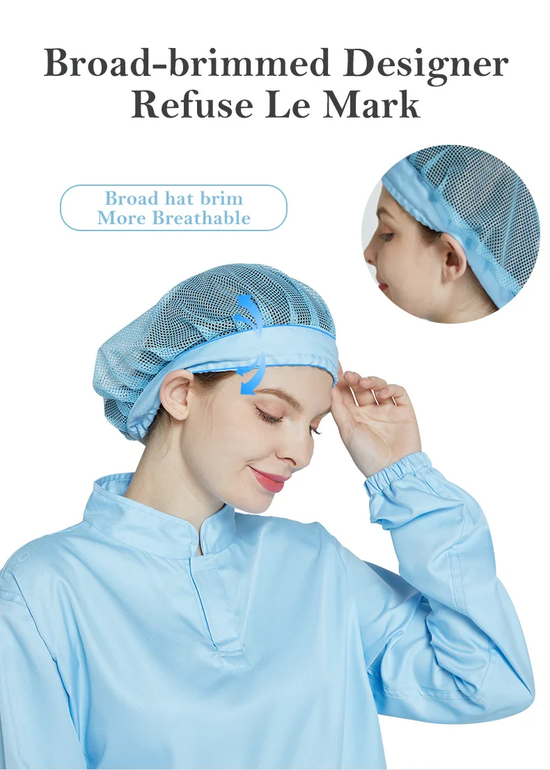 KL-3006 Polyester Mesh Hat with Adjustable Rope for Food Factory and Workshop - Dust Proof Mesh Style Cap
