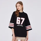 Oversized Letter Print Cotton Pullove Casual Graphic Unisex Top T Shirts For Women