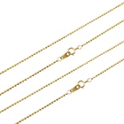 Chain Fashion Genuine 18K Solid Gold Facet Bead Chain Necklace 18k Real Gold Necklace Jewelry Wholesale