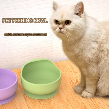 Silicone Pet Feeding Bowl with Sucker Noe-slip Bowl BPA Free