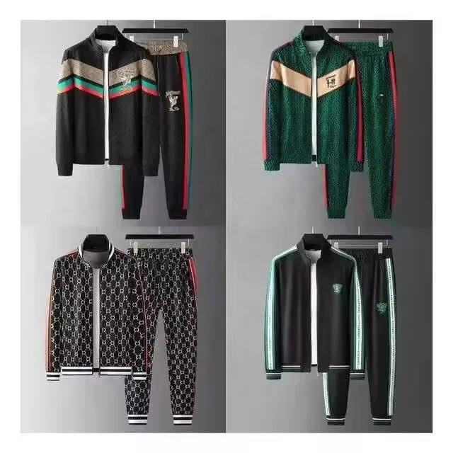 Men's Casual Tracksuits Long Sleeve Full Zip Hoodie Jogging Sweatsuit Running Set 2 Piece