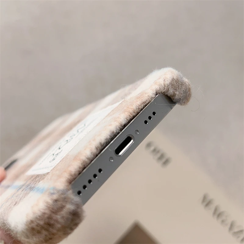 Autumn and Winter Plush TPU Phone Case For iPhone 15 14 13 12 11 Pro Max Anti-fall Protection Phone Case