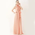 Summer Gown Summer In Stock Summer Chiffon Halter Dress Gown 10 Colors Maxi Sexy Off Shoulder Evening Dress