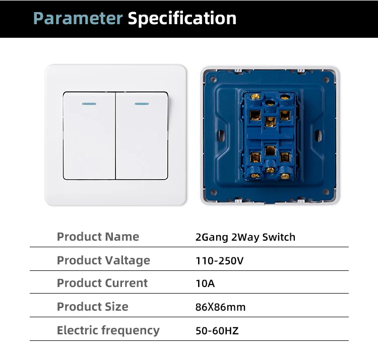 Uk Switch Socket Bs Standard 1gang 2gang 3gang 4gang 1way 2way Wall