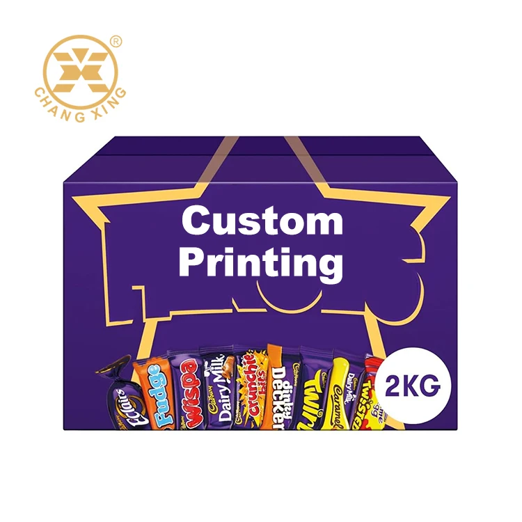 Custom Shape Full Color Printing 300/350/400gsm Cardboard Packaging Box for Chocolate Candy Bar