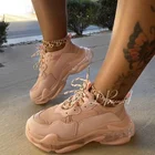 Shoes Jelly Bottom Round Toe Shoes Running Platform Women Colorblock Sneakers Fashion Casual Sports Shoes