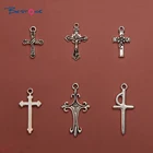 Silver Pendant Jewelry Wholesale Antique Silver Cross Charm Pendant For Jewelry Making