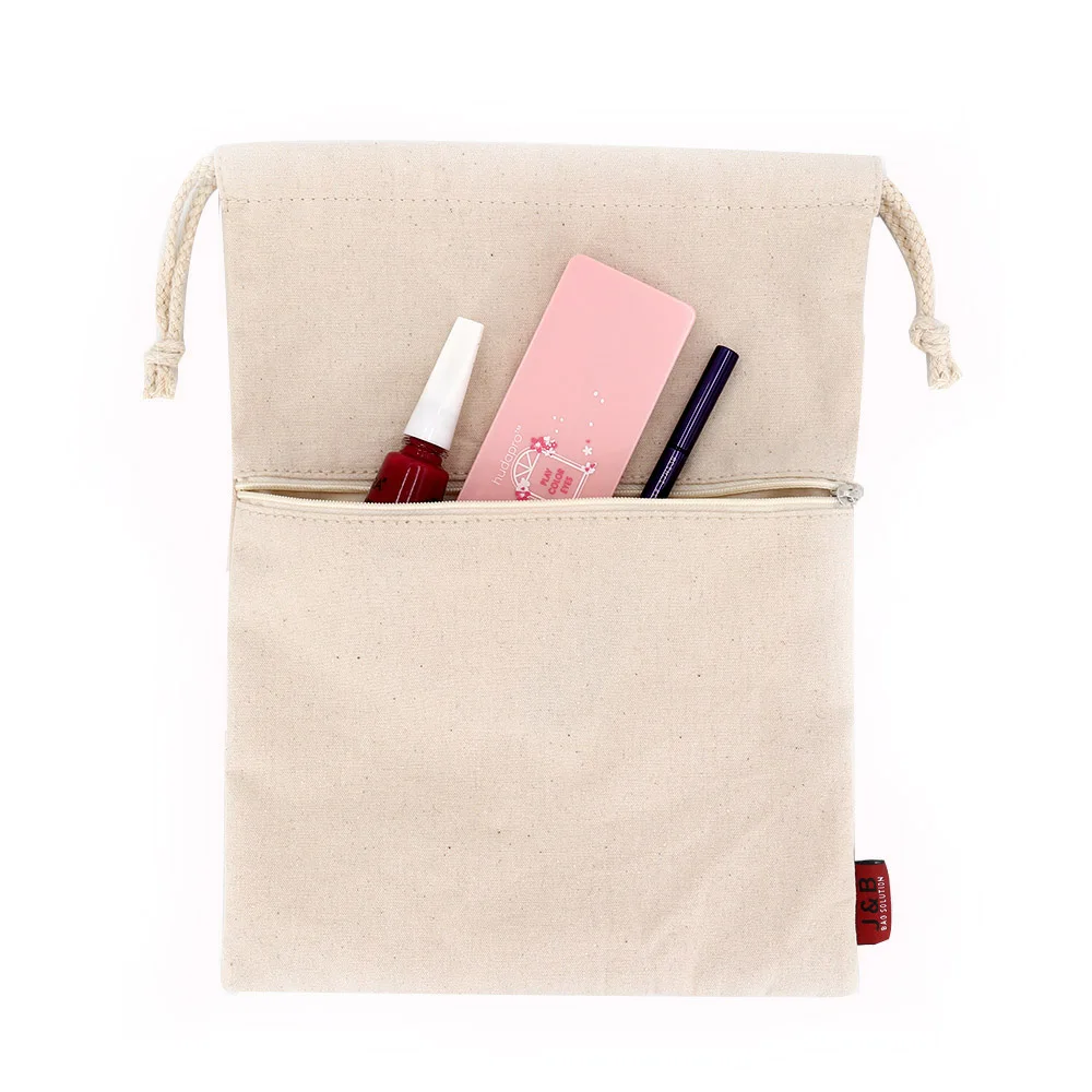 new arrival calico cotton drawstring bag cosmetic plain cotton