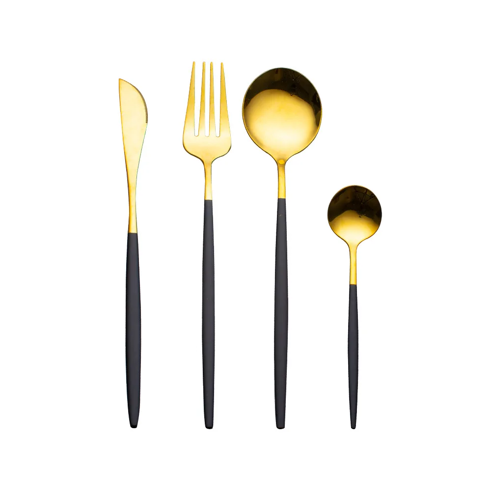 Classic 4-Piece Stainless Steel 410 Tableware Set Reusable and Sustainable Metal Plated Cutlery