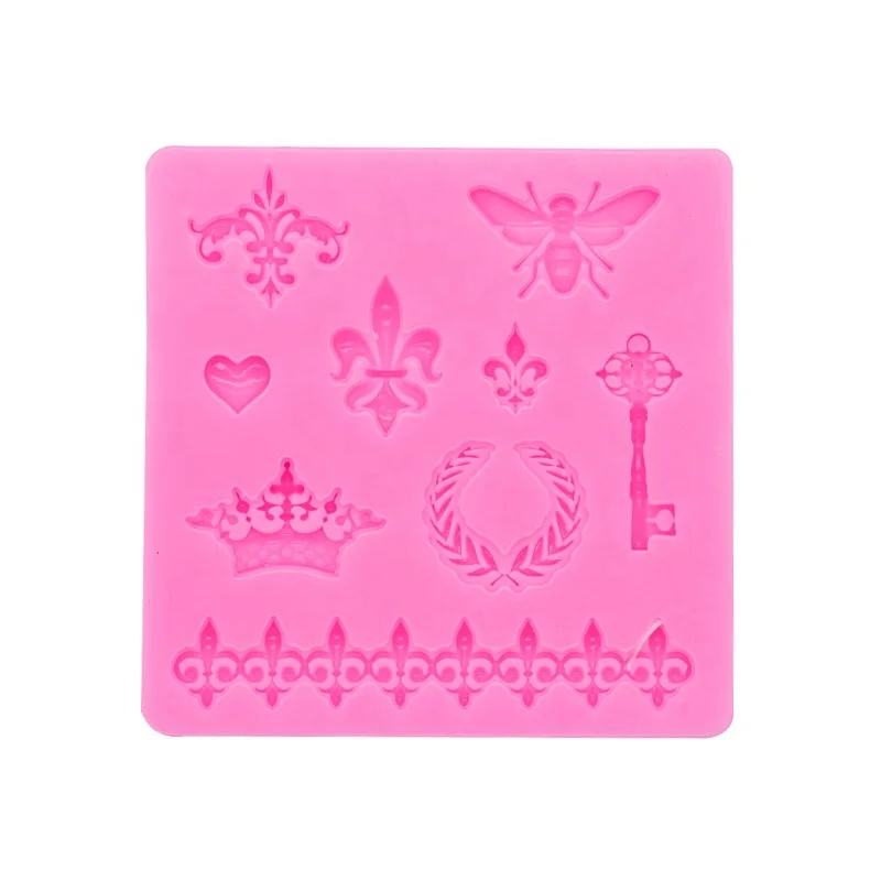 new design high quality Vintage relief lace mirror wasp key photo frame decorative silicone cake decoration mold