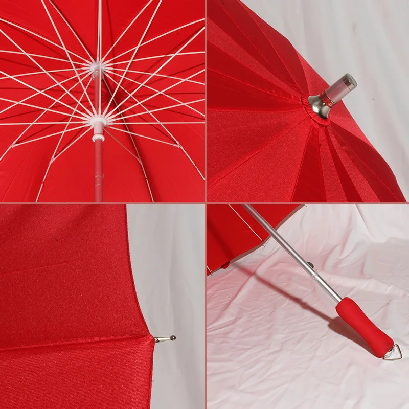 DD1960  Wedding Engagement Heart Parasol Photo Props Forever Love Parasol Red Heart Shaped Girls Umbrella for Valentine