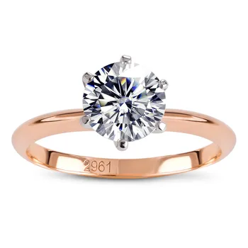 Custom 2ct Moissanite Ring Rose Gold Jewelry 10k 14k 18k Solid Gold Rings
