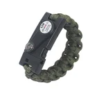 Compass Survival Bracelet Outdoor Survival Kit With Whistle Compass Fire Starter Adjustable Bracelet