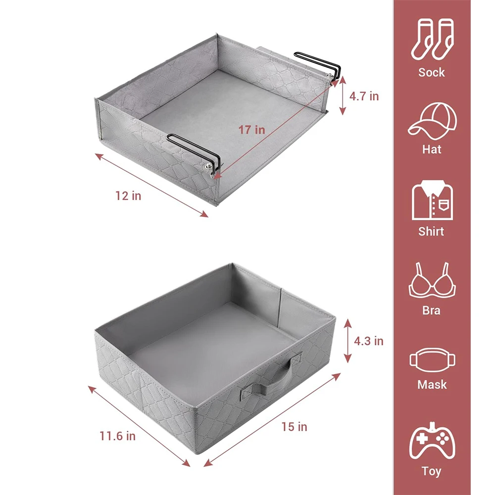 Wholesale Foldable Adjustable Under Shelf Basket Under Cabinet Shelf Slide in Baskets Organizer