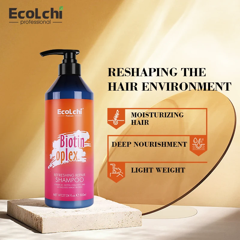 Customized Hair Care Products Professional Hair Shampoo for Color Treated Hair EcoLchi Shampoo 800ml